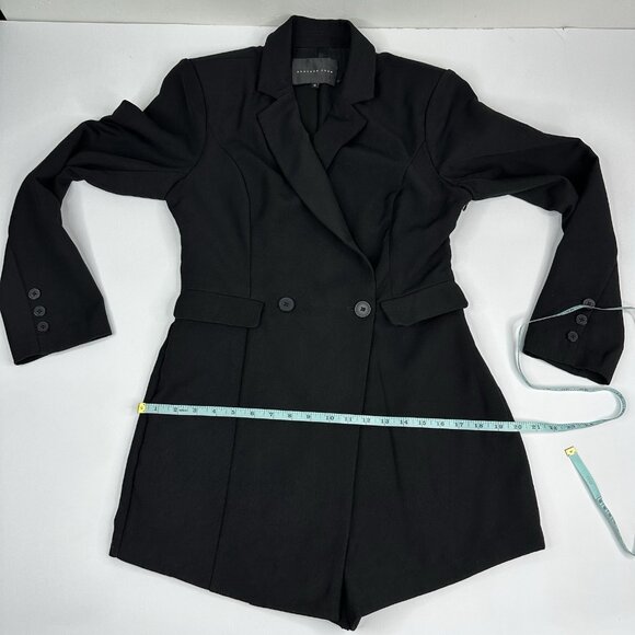 Endless Rose Women's Black Double Breasted Long Sleeve Blazer Romper Medium - Picture 13 of 16